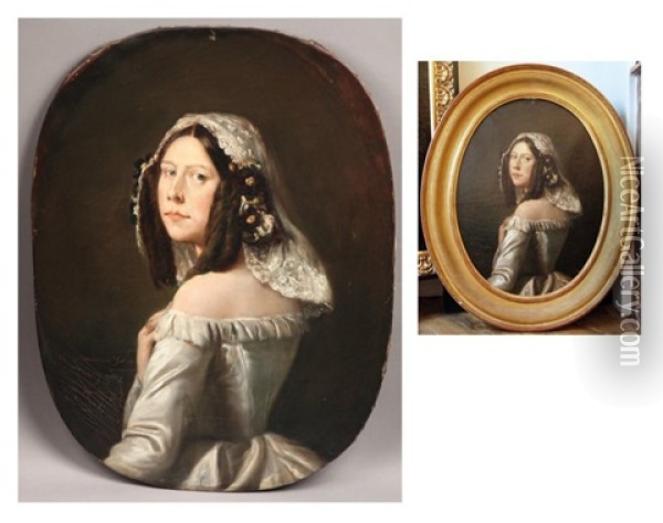 Portrait De La Comtesse Mary Sarah Destutt De Tracy Oil Painting - Theodore Chasseriau