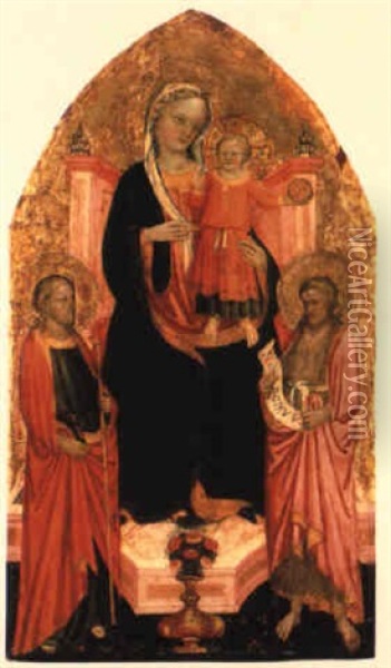 Madonna Col Bambino E I Santi Giacomo E Giovanni Battista Oil Painting - Rossello di Jacopo Franchi
