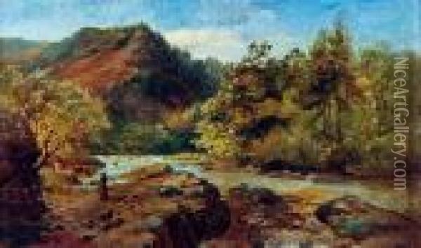 Pejzaz Z Rzeka Oil Painting - George Vicat Cole