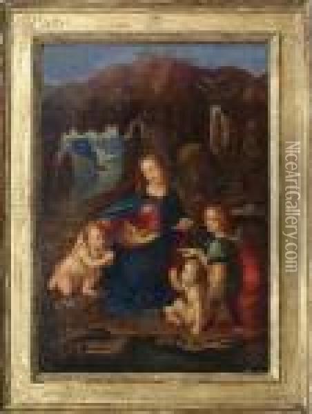 Madonna In Der Felsengrotte Oil Painting - Leonardo Da Vinci
