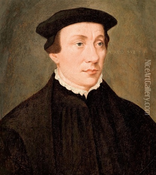 Portrat Eines Jungen Mannes Oil Painting - Hans Holbein the Younger