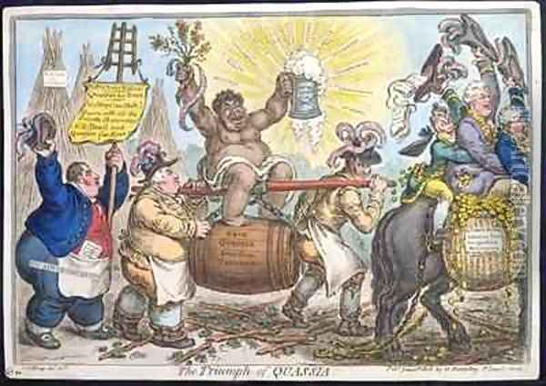 The Triumph of Quassia Oil Painting - James Gillray