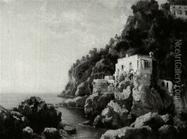 View Of Capri Oil Painting - Alceste Campriani