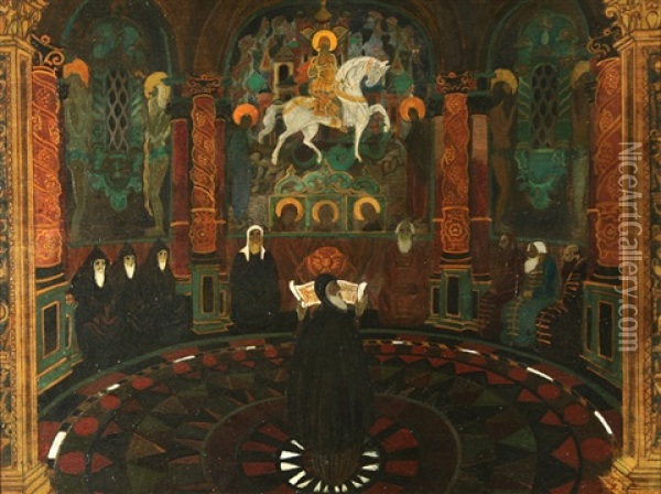 The Prayer Oil Painting - Leonid Brailowski