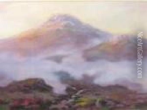 Mountain Scene Oil Painting - John Baragwanath King