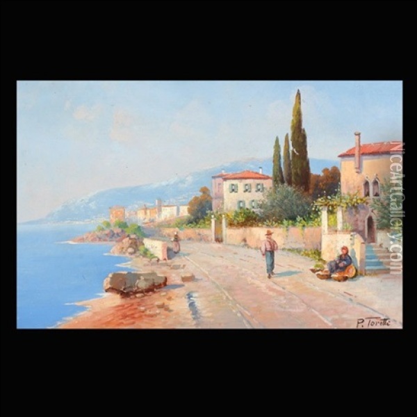 Mediterranean Landscape Oil Painting - Pietro Toretti