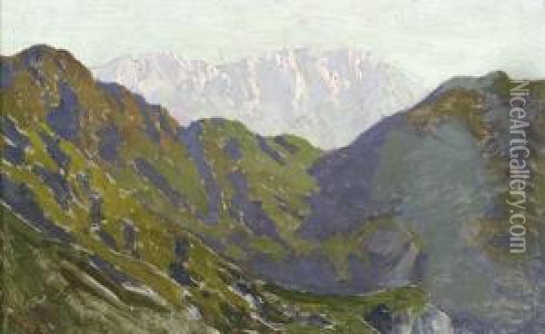 Paesaggio Alpino Oil Painting - Angelo Morbelli