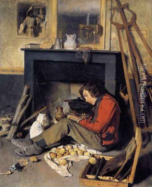 Studio Interior 1845 Oil Painting - Octave Tassaert