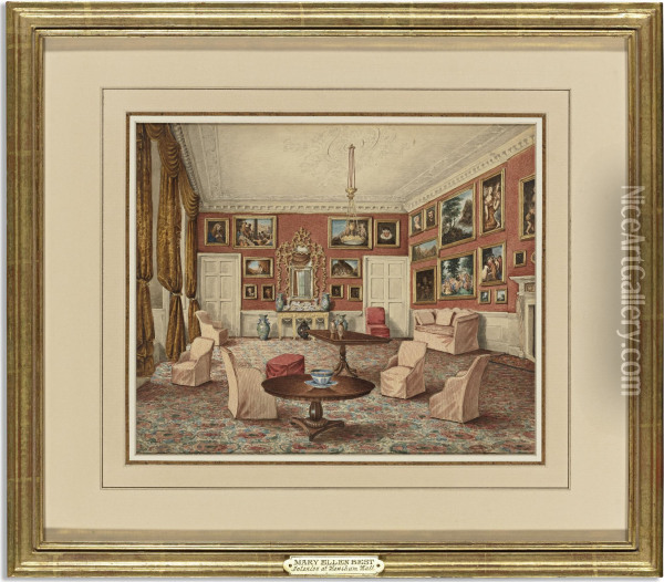 The Drawing Room At Howsham Hall Oil Painting - Mary Ellen Best