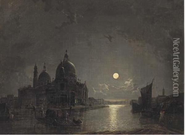 Santa Maria Della Salute From The Grand Canal Oil Painting - Henry Pether