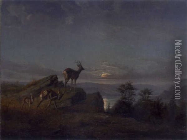 Blick Ins Tal Oil Painting - Johann Friedrich Wilhelm Wegener