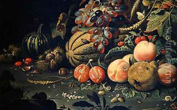 Fruit Oil Painting - Abraham Mignon