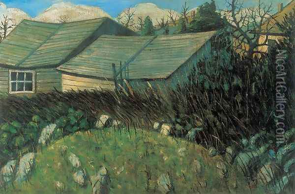 Backyard 1911 Oil Painting - Istvan Nagy