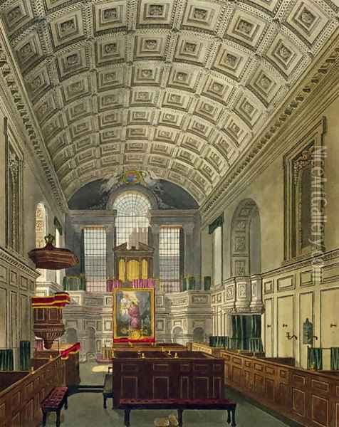 The German Chapel, St. James's Palace, from 'The History of the Royal Residences', engraved by Daniel Havell (1785-1826), by William Henry Pyne (1769-1843), 181 Oil Painting - Charles Wild