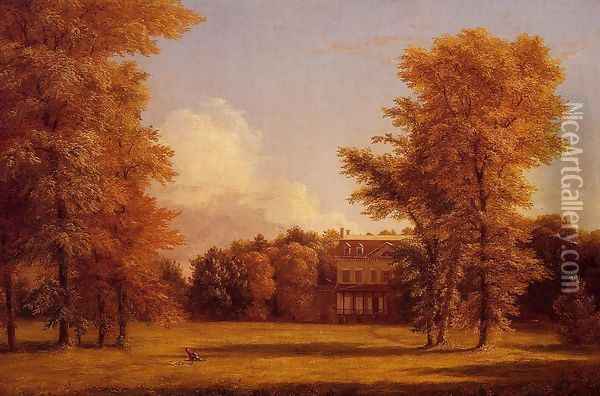 Van Rensselaer Manor House Oil Painting - Thomas Cole