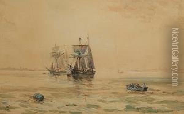 Off Liverpool Oil Painting - Charles Frederick Allbon