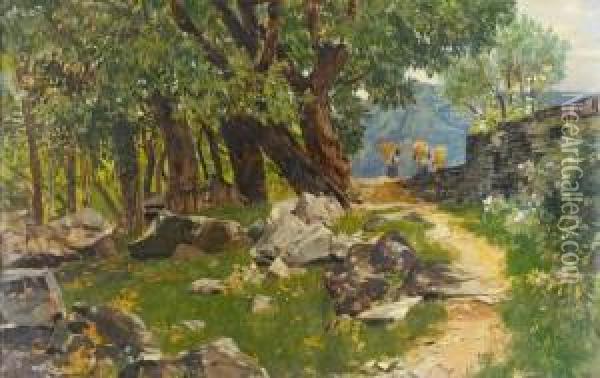 Wohl Landschaft Im Tessin Oil Painting - Hans Sandreuter
