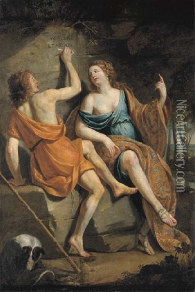 Angelica And Medoro Oil Painting - Philippe de Champaigne