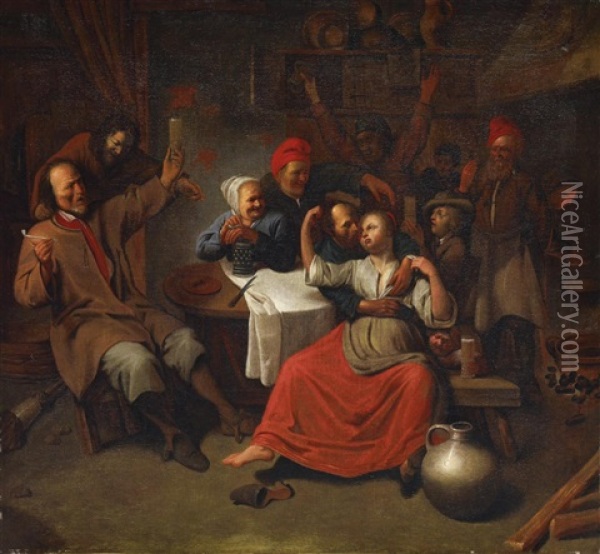 Gelage Im Wirtshaus Oil Painting - David Ryckaert III