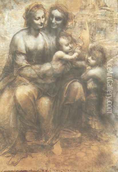 Virgin and Child with St. Anne and the Infant of St. John (Sant'Anna, la Vergine, il Bambino e san Giovannino) Oil Painting - Leonardo Da Vinci