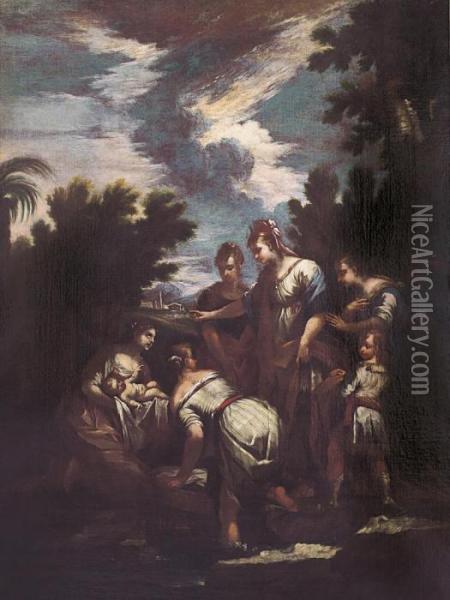 Mose Salvato Dalle Acque Oil Painting - Giovanni Camillo Sagrestani