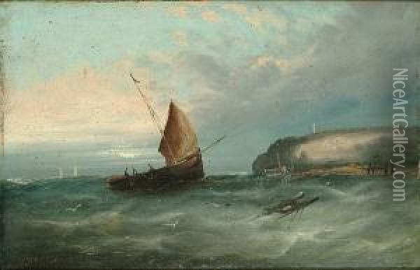 Off The Cornish Coast Oil Painting - William Henry Williamson