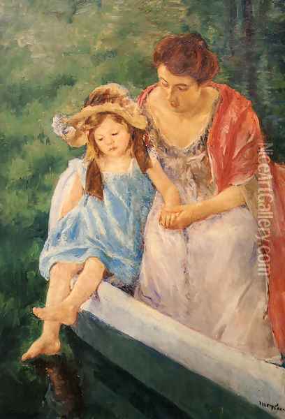 Mother And Child In A Boat Oil Painting - Mary Cassatt