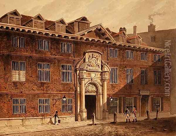Blackwell Hall, King Street, Cheapside, 1811 Oil Painting - Robert Blemell Schnebbelie