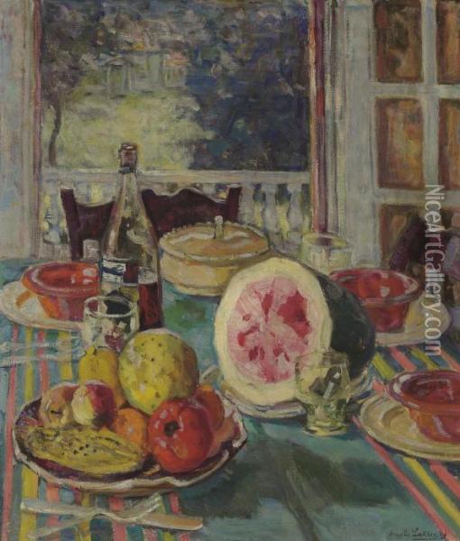 The Luncheon Table Oil Painting - Arnold Borisovic Lakowskij