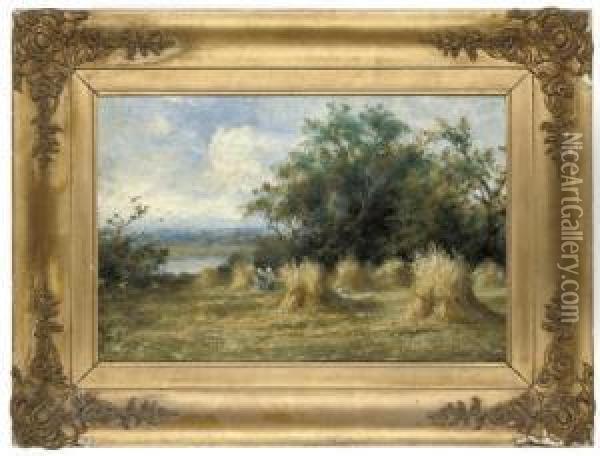 Amongst The Haystooks Oil Painting - Leopold Rivers