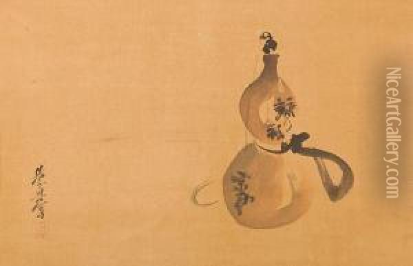 Hisako (gourd) Oil Painting - Shibata Zeshin