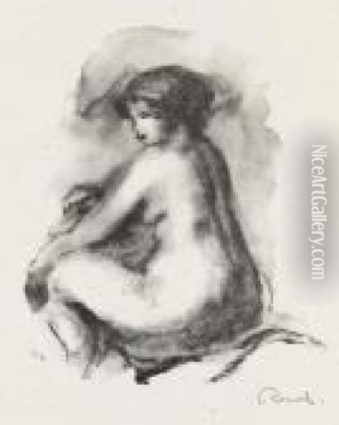 Etude De Femme Nue Assise Oil Painting - Pierre Auguste Renoir