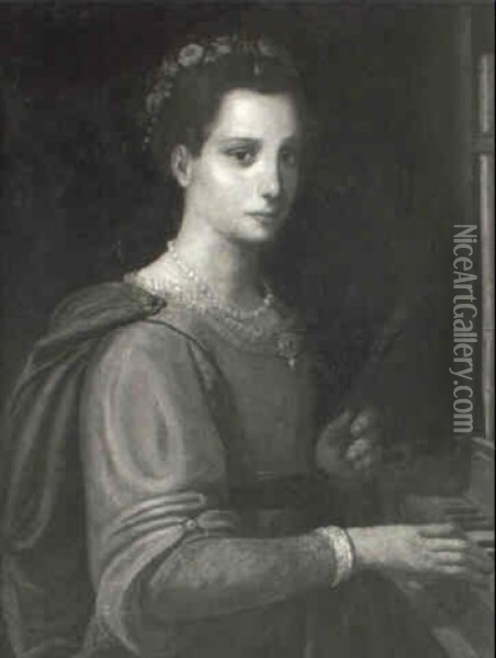 Portrait Of A Lady As St. Cecilia Oil Painting - Lavinia Fontana