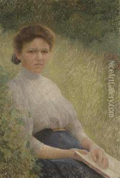 A Portrait Of A Young Lady Oil Painting - Branko Radulovie