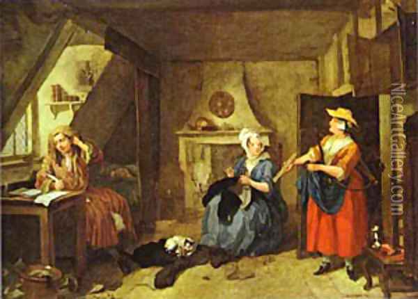 The Distressed Poet 1736 Oil Painting - William Hogarth