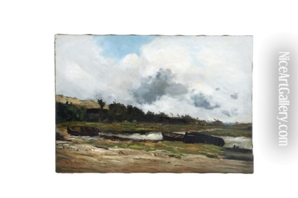 Paysage De Bord D'etang Oil Painting - Jean Baptiste Antoine Guillemet