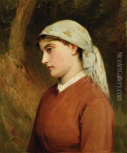 A Young Beauty Oil Painting - Charles Sillem Lidderdale