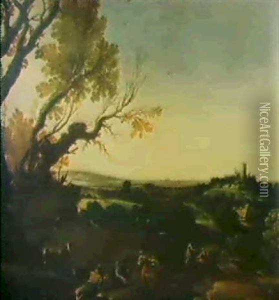 Sudliche Landschaft Mit Hirten Oil Painting - Paul Bril