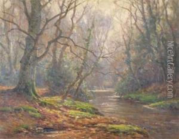Wooded River Landscapes Oil Painting - Frederik Golden Short