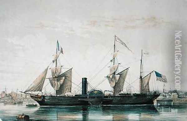 The SS Franklin in the Florida Basin at Le Havre Oil Painting - Louis Le Breton