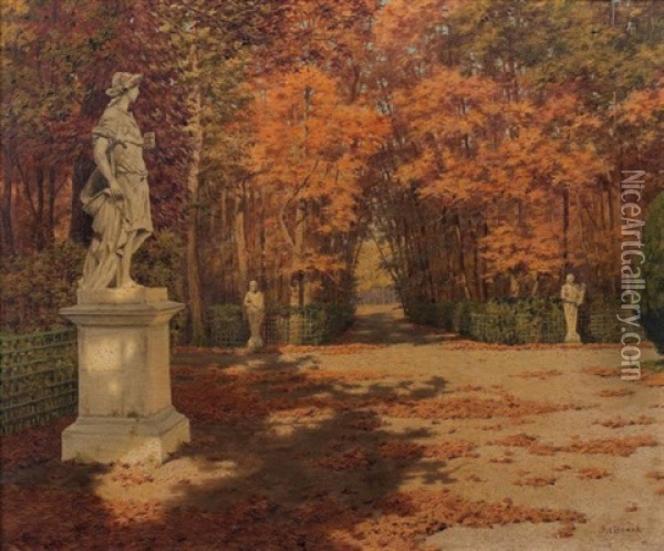 Automne, Parc Du Chateau De Versailles Oil Painting - Boris Bessonof