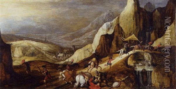 Paysage Montagneux Avec La Conversion De Saint-paul Oil Painting - Joos de Momper the Younger