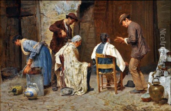 I Barbieri Di Roma Oil Painting - Pio Joris