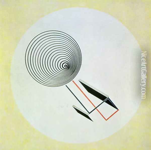 Proun 93, 1924 Oil Painting - Eliezer Markowich Lissitzky