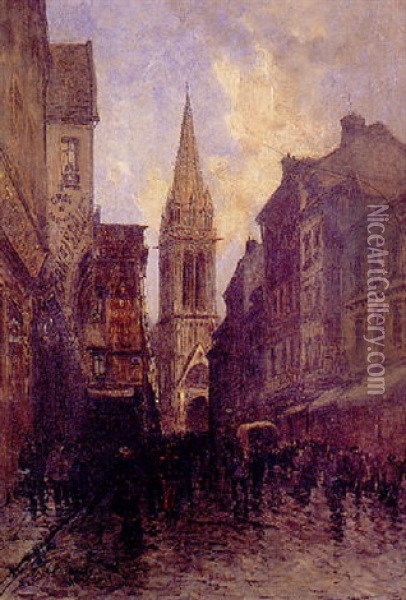 Rue A Caen Oil Painting - Frank Myers Boggs