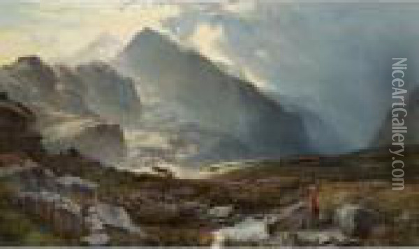 Snowdon From Yfoelberfedd Oil Painting - Sidney Richard Percy