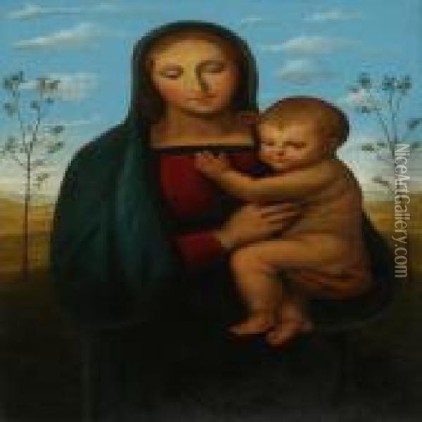 Madonna Delgranduca Oil Painting - Raphael (Raffaello Sanzio of Urbino)