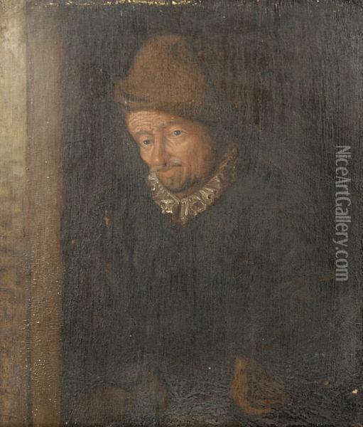 Portrait Of A Man Oil Painting - Adriaen Jansz. Van Ostade