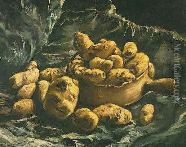 Still Life With An Earthen Bowl And Potatoes Oil Painting - Vincent Van Gogh