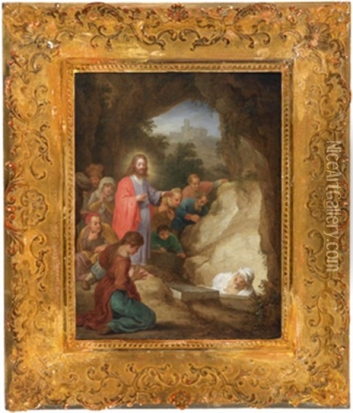 Die Auferweckung Des Lazarus Oil Painting - Christian Wilhelm Ernst Dietrich